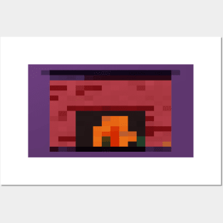 Fireplace Pixel Art Posters and Art